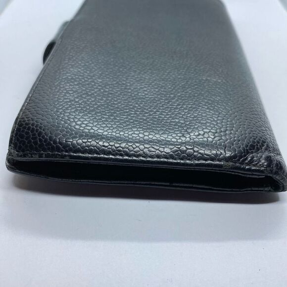 Authentic Chanel Vintage Black Caviar Pebbled Leather Long Wallet - Picture 3 of 12
